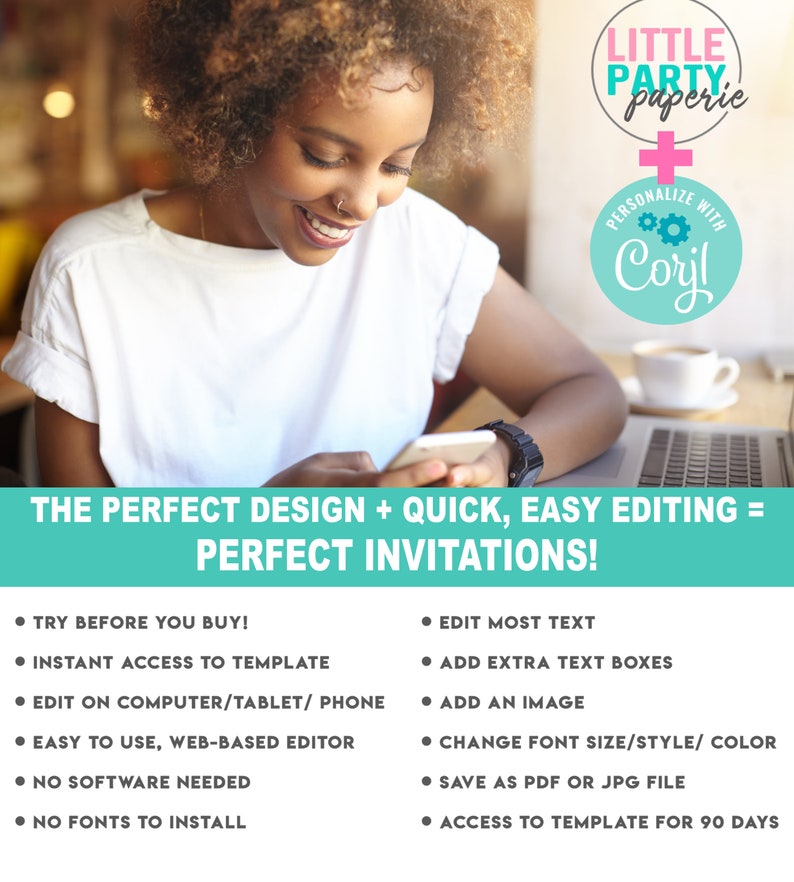 RAINBOW Birthday Party Invitation, Rainbow Party Invitation Template, EDITABLE Rainbow Invitation, CORJL Invitation Template, Design 19005C image 7