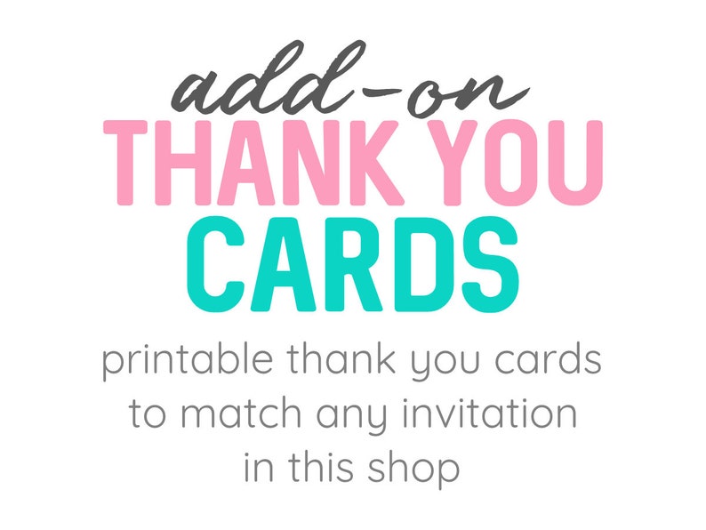 Printable Thank You Cards| Thank You Cards A-La-Carte Thank You Cards Add On Made-to-match