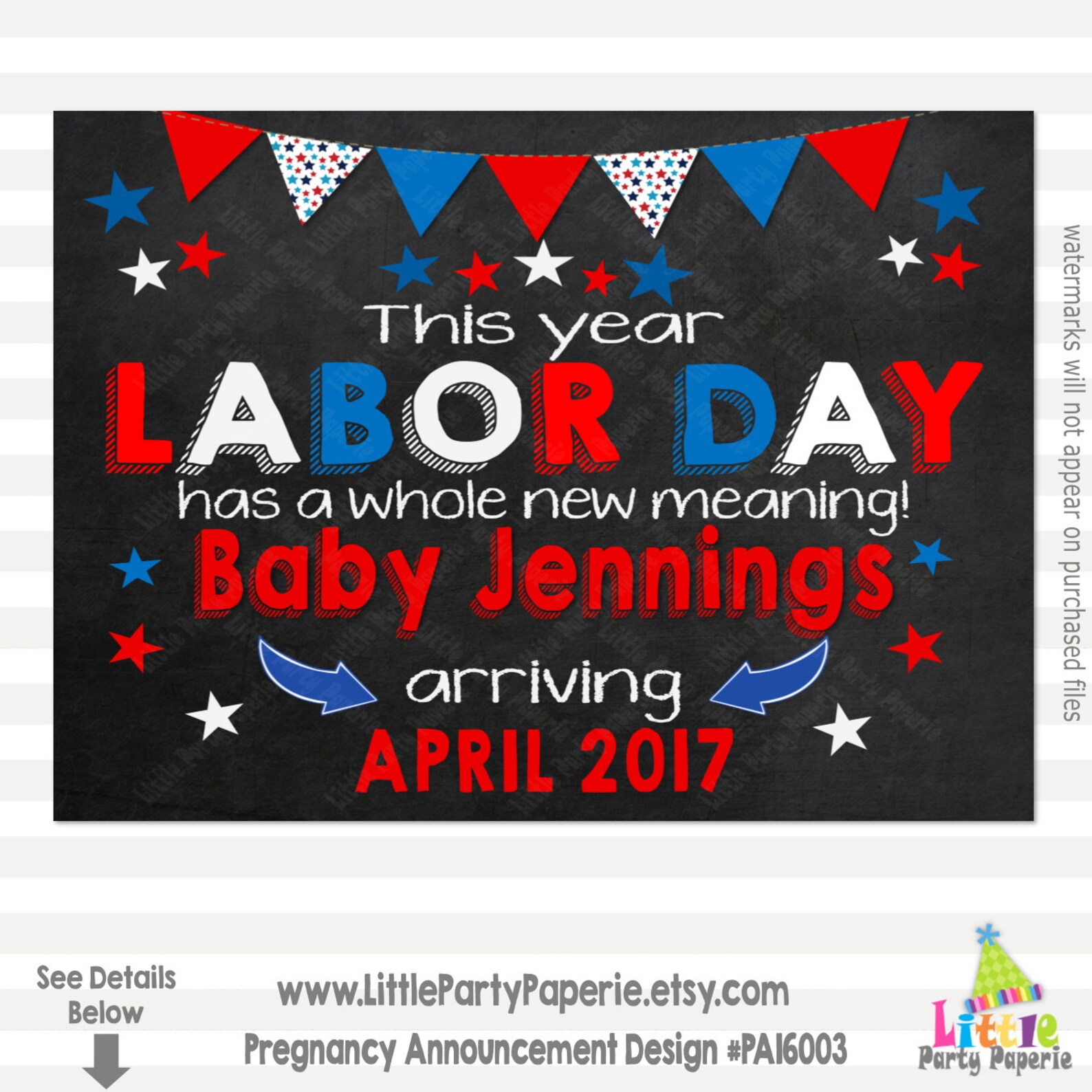 Labor Day Pregnancy Announcement Pregnancy Reveal Sign | Etsy