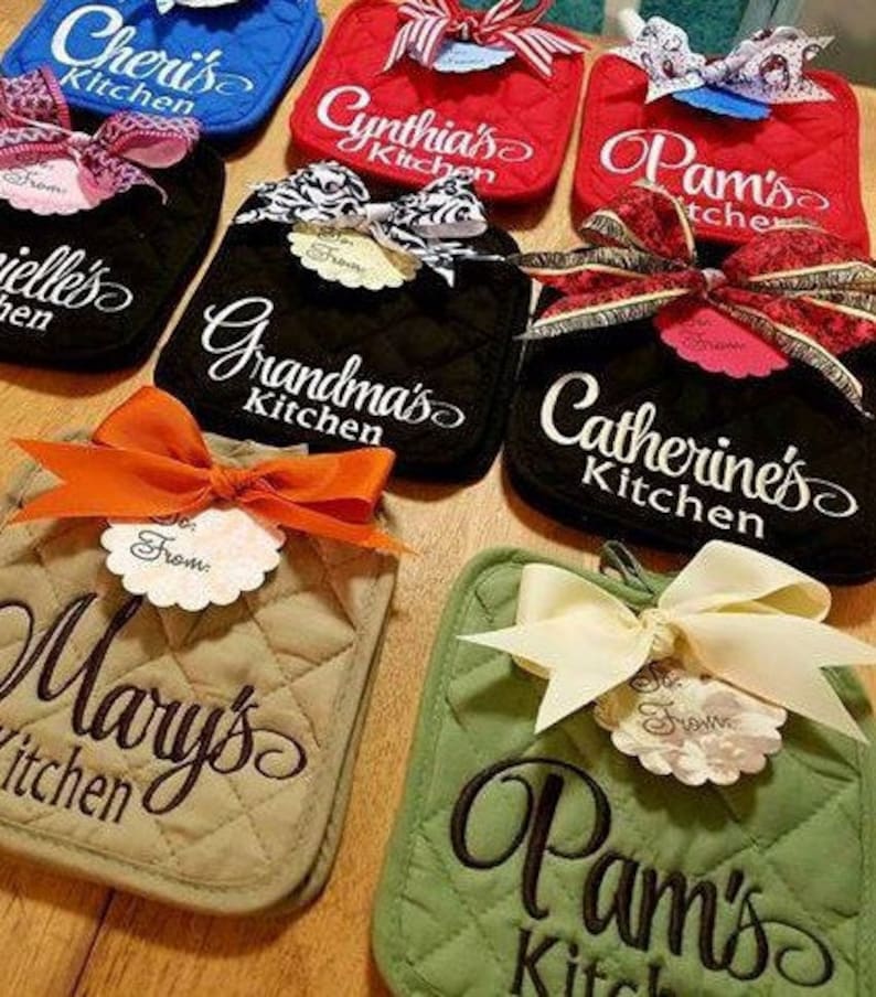 Personalized Pot Holders Etsy
