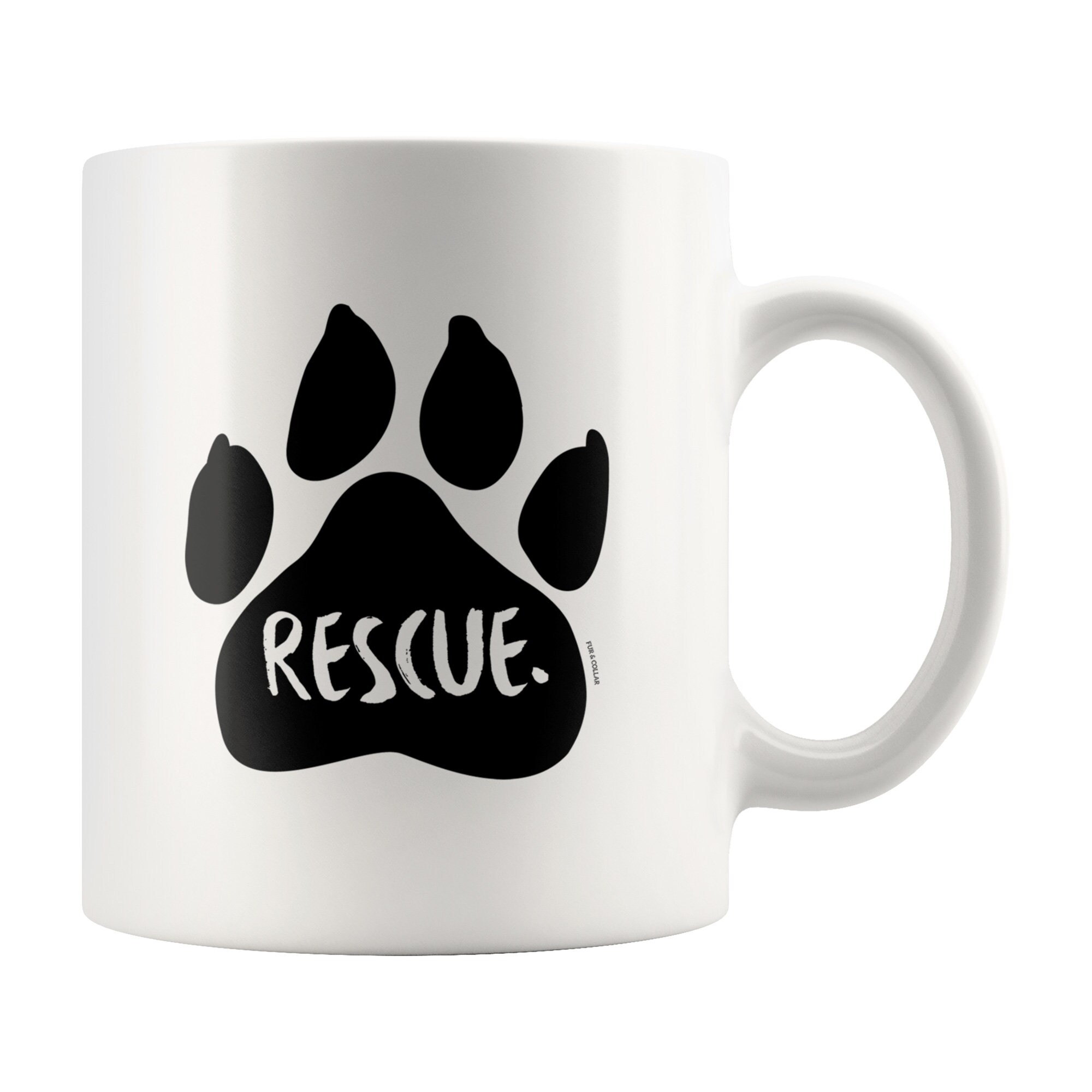 Rescue Dog Coffee Mug Personalized Dog Paw Coffee Mug Dog Etsy