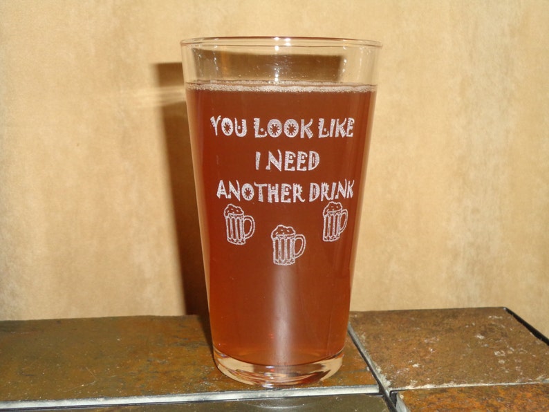Father's Day Gift Funny Pint Glass Engraved Glass Dad Gift Etsy