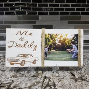Muscle Car Picture Frame 1967 Chevelle Christmas Gift for Dad Gift for Grandpa Car Gift Rustic Frame Farmhouse Decor Engraved Garage Decor