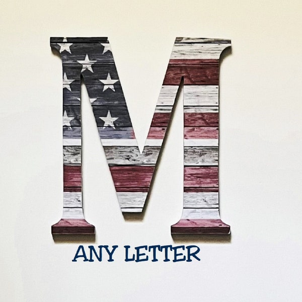 American Flag Wall Art, Americana Wall Letter, Patriotic Letter, 4th of July