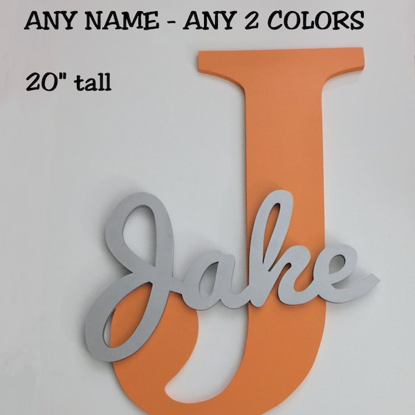 Large  20" Painted letter-Large Initial with smaller name