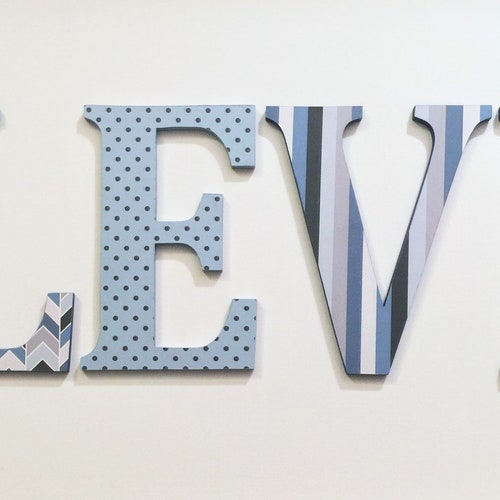 Wood Lettersnursery Decor Navy Blue & Blue Price per Etsy