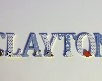 Sports Themed Letters, Nursery Letters, Many colors available