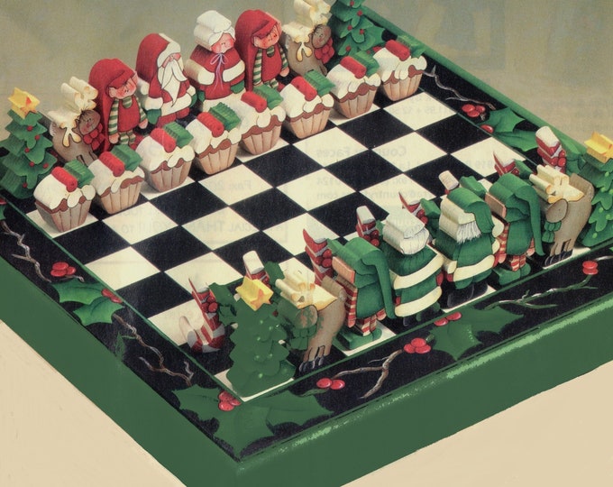 Vintage KIRKLAND Signature Wooden 34 Piece Christmas Chess Set Etsy