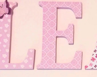 Butterfly Nursery Decor: Custom Wood Letters, Price Per Letter