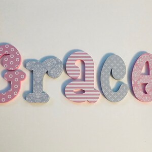 Wood Letters-Nursery Decor- Pink & Grey - Price Per Letter-Custom made -Other Colors available