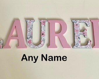 Wood Letters-Nursery Decor,Pink & Grey,  -Price Per Letter-Custom made