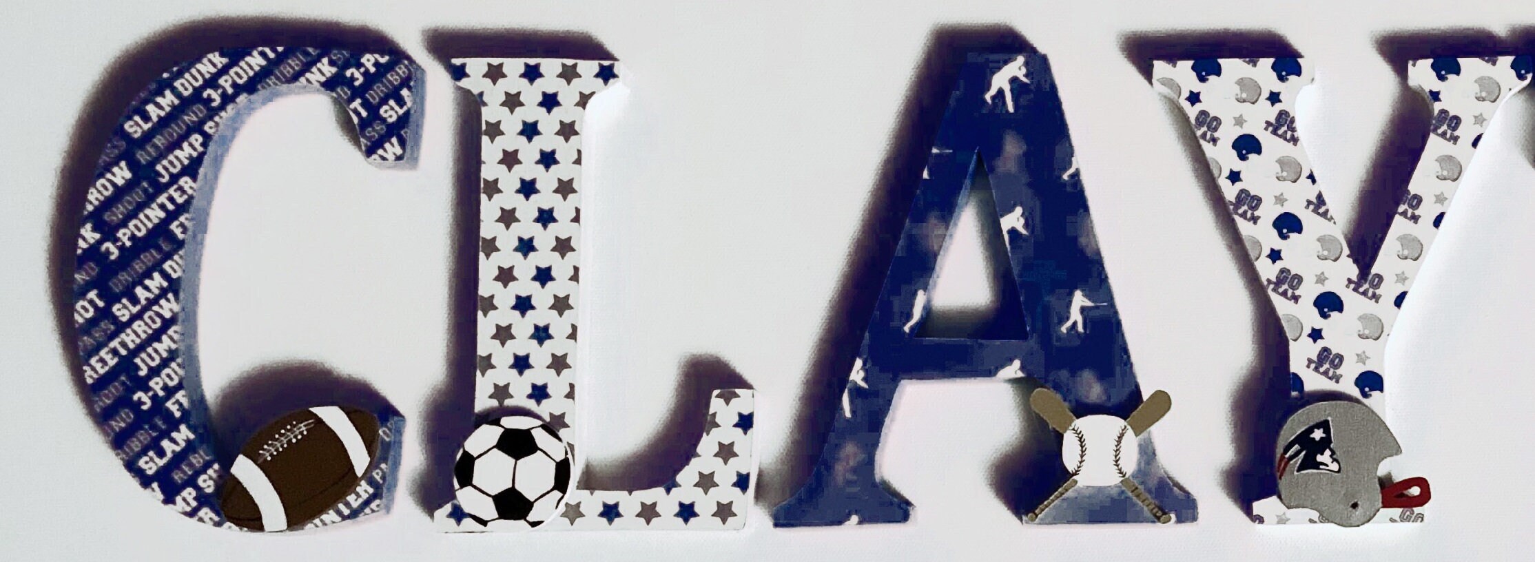 Sports Themed Letters Nursery Letters Many Colors Available Etsy