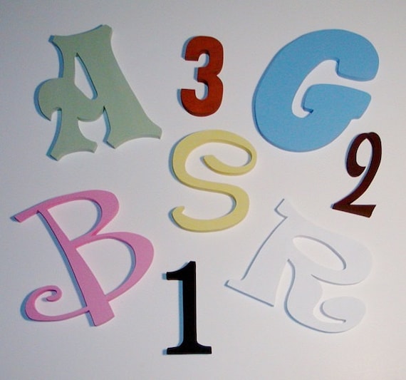 Many Fonts-any Size-4 Inch Thru 12 Inch Painted Wood Letters or Numbers, Wooden  Letters, Wall Letters Other Sizes Available 