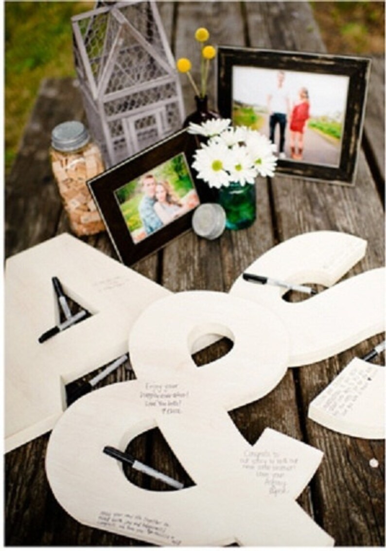 GUESTBOOK LETTERS ALL 3 Pieces Included Wooden Letters Etsy