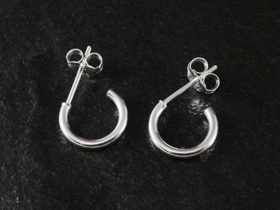 Handmade Jewelry Black Onyx Sterling Silver Plated Stud//Earring 12 mm Teen Choice