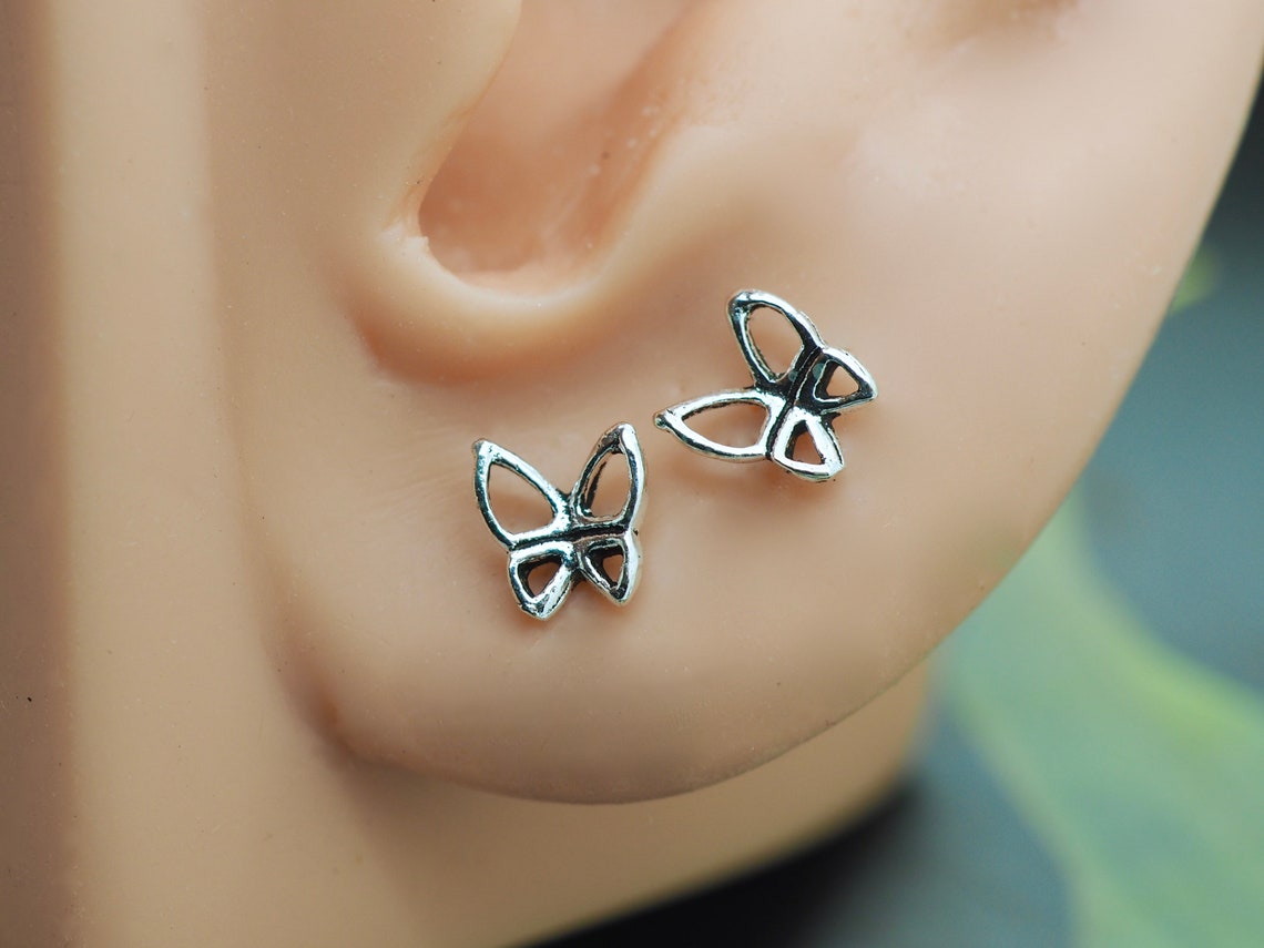 Small Butterfly Earrings Cartilage Ear Stud Insect Earrings Etsy