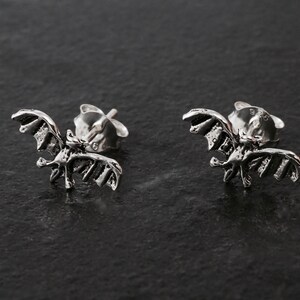 Silver Earrings, Bat Earrings, Animal Ear Stud, Plain Silver Earrings, Helix, Tragus, 20 gauge Earrings, Simple Plain Silver Ear Stud