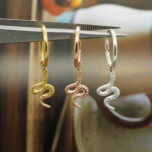 Schlange Reifen Ohrring, baumeln Piercing endlose nende Reifen, Twist Reifen, einfach, schlicht, minimalistischen Knorpel Silber Reifen, Ring, Gold Reifen, 1 PIECE