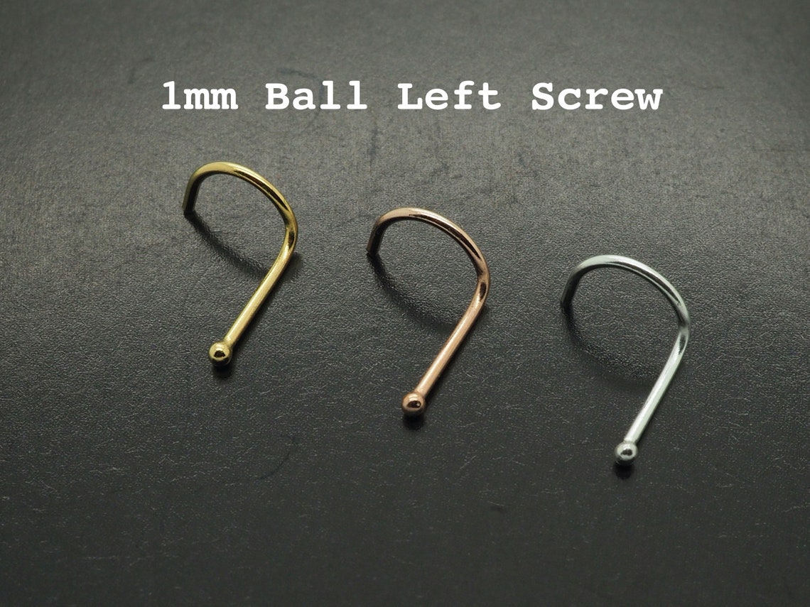 Nose Stud Nose Ring 1mm 1.5mm Ball Nose Dot Nose Screw Etsy