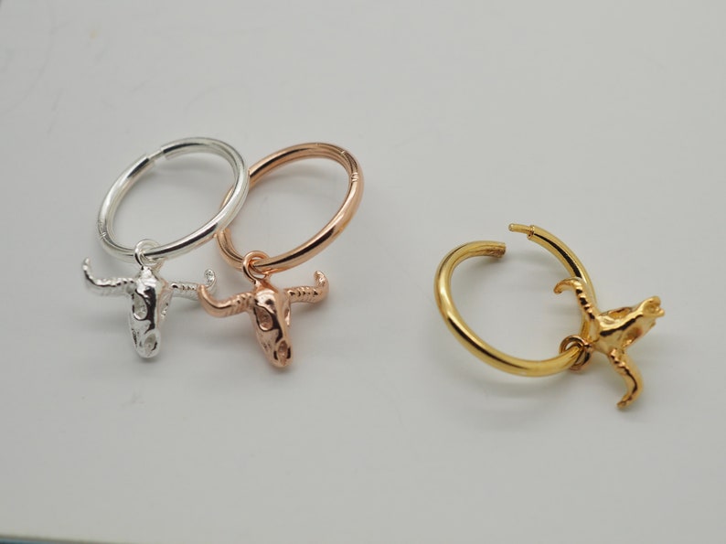 Dangle Hoop Earring Buffalo Charm Earring Endless Twist Etsy