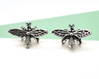 Bee Earring, Bee Ear Stud, Butterfly, Honey Bee, 3D Bumble Bee, Insect Stud, Silver Earrings, Animal Ear Stud, Minimalist, Teen Kids