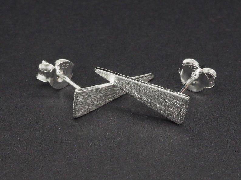 Lobe Silver Cartilage Ear Stud Minimalist Earrings Regular Earrings Ear Jewelry Post Triangle Earrings Plain Earrings Simple 1 Pair