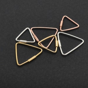 20ゲージフープ（0.8 mm）、三角形、イヤリングフープ、ヘリックス、コンク、シルバー軟骨フープ、ピアス、ゴールドローズゴールド、8 mm、12 mm、1個