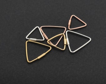 20 Gauge Hoop (0.8mm), Triangle, Earring Hoop, Helix, Conch, Silver Cartilage Hoop, Piercing, Gold Rose Gold, 8mm, 12mm, 1 Piece