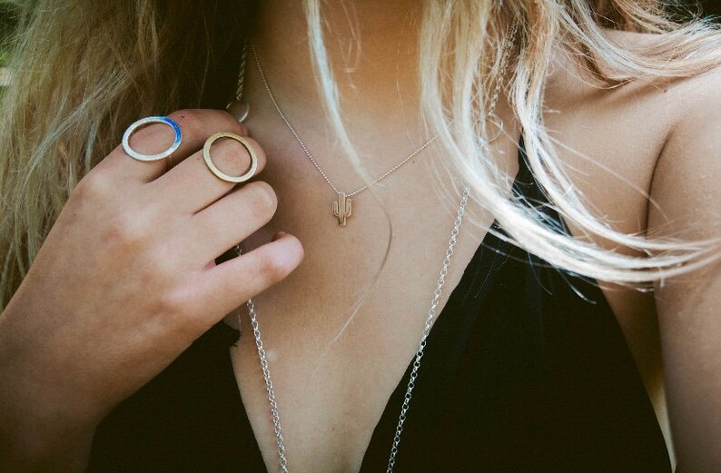 Gifts for her Enameled Ring Circle Ring Brass Ring Round Ring Halo Ring Silver Ring Statement Ring Enamelled Ring