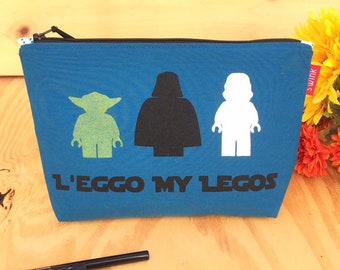 Star Wars 'L'eggo My Legos' Flat Bottom Pencil Case Zipper Pouch Makeup Bag