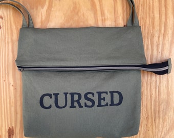 Cross-body ‘Cursed’ Purse | Messenger | Bag | Zipper Closure | With Carabiner