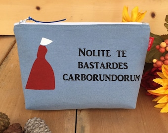 Handmaid's Tale-inspired 'Nolite Te Bastardes Carborundorum' Flat Bottom Pencil Case Zipper Pouch Makeup Bag