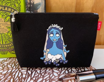 NEW! Corpse Bride Flat Bottom Pencil Case | Zipper Pouch | Makeup Bag | Made to Order