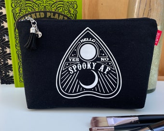 NEW! Spooky AF Planchette Flat Bottom Pencil Case | Zipper Pouch | Makeup Bag | Ready to Ship!