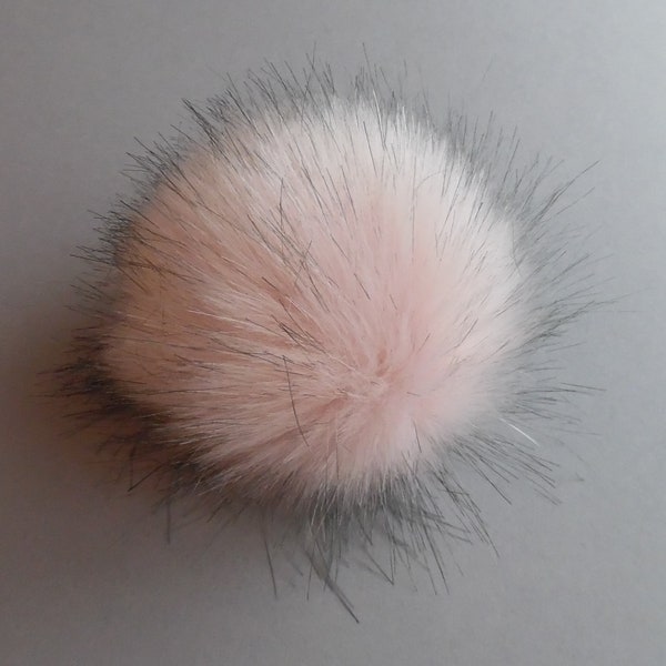 Taille XS- Μ ( rose très clair - pointes sombres ) pom pom en fausse fourrure 3.5 - 4.7 pouces / 9 - 12 cm