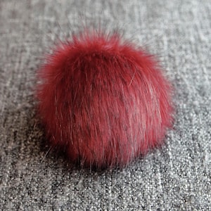 Size XS- XXL (Red wine) faux fur pom pom 3.5 -7.5 inches/ 9- 18 cm