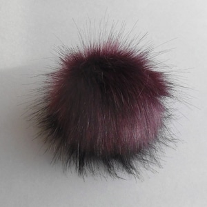 Size XS-M (Old Mauve) faux fur pompom 3.5 - 4.7 inches/ 9- 12 cm