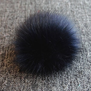 Size XS-XXL ( very dark Blue )faux fur pom pom 3.5 - 7.5 inches/9- 18cm