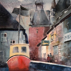 Cena de Praga - aquarela original (13&#39;&#39; x 19&#39;&#39;) / (33 x 48 cm)