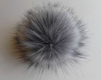 Size S-XXL ( cold grey ) faux fur pom pom 4-7.5 inches/ 11- 18 cm