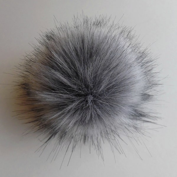 Size S-XXL ( cold grey ) faux fur pom pom 4-7.5 inches/ 11- 18 cm