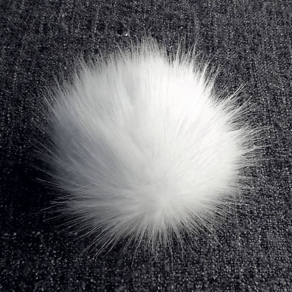 Size XXXS- XXL, (Snow white) faux fur pom pom 2,3 - 7.5 inches/ 6- 18cm