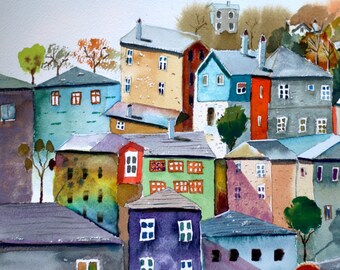 Watercolor painting 6.40"x9.40"(print of the original)