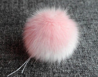 Size XXXS- XXS , (Baby pink) faux fur pom pom 2.3- 3 inches/ 6- 8 cm