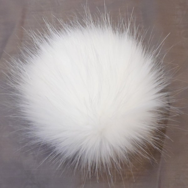 Taille XS- XXL (haute qualité) crème blanc fausse fourrure pom pom 4- 7 pouces / 10- 18cm