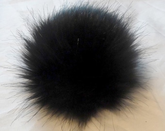 Size XXXS - XXL (high quality) black faux fur pom pom 2.3- 7 inches/ 6- 18 cm