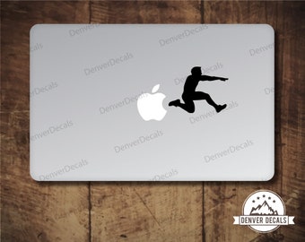 Long Jumper Mac Decal Jumping the Apple Macbook Sticker Track and Field