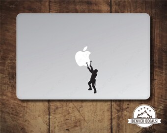 Ice Climber Scaling the Apple Macbook Sticker Climbing Mac Decal