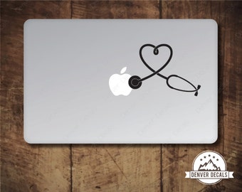 Doctor Sticker Stethoscope MacBook Decal Loving the Apple Professional Mac Vinyl Black Matte for 13 and 15 inch models