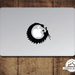 Dragon Circling the Apple Macbook Sticker Mac Decal 13 15